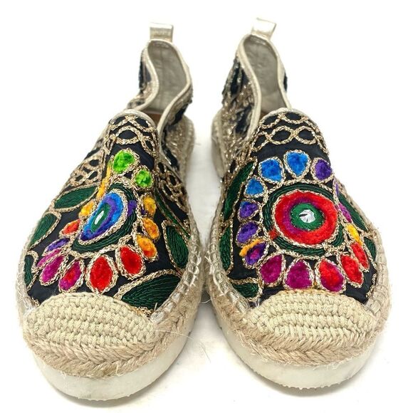 Patrizia By Spring Step Maylis Slip On Embellished Espadrille Black Size 37 - Picture 2 of 6